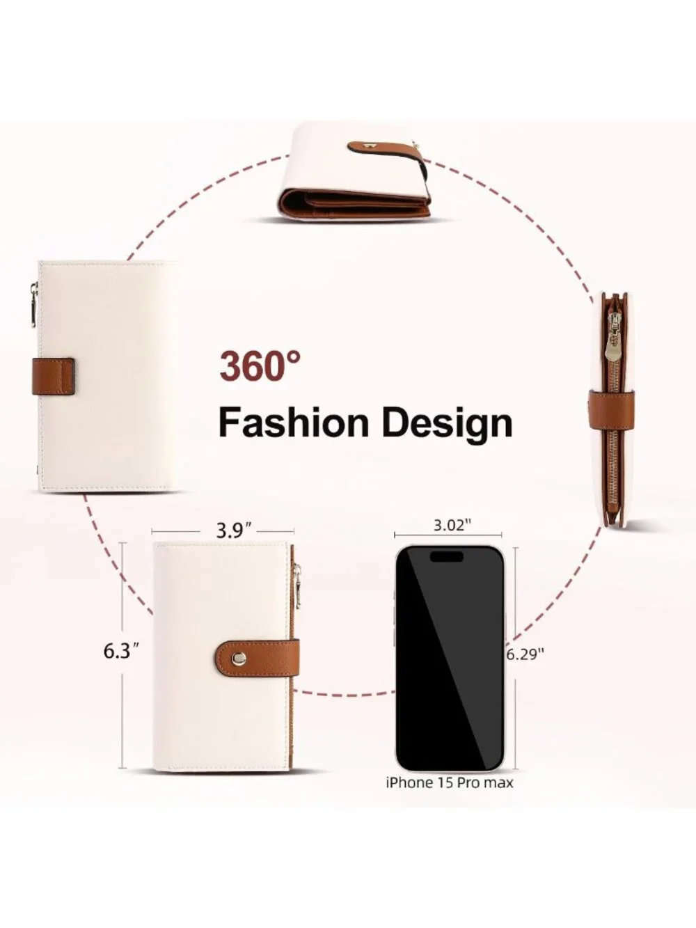 Stylish RFID Blocking Leather Trifold Wallet | Travel Purse & Card Holder for
